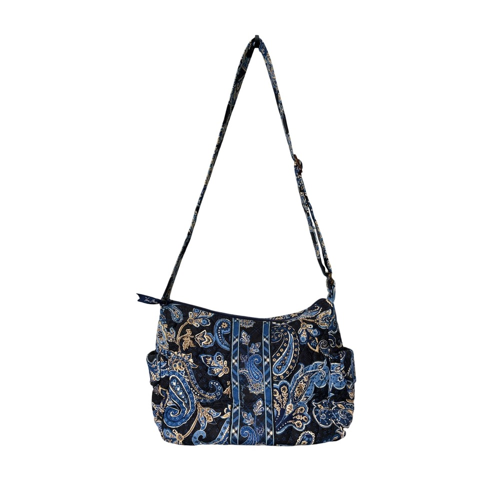 Vera Bradley Blue Paisley Quilted On the Go Crossbody Bag 9x11